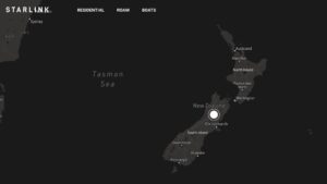 Starlink availability map for New Zealand